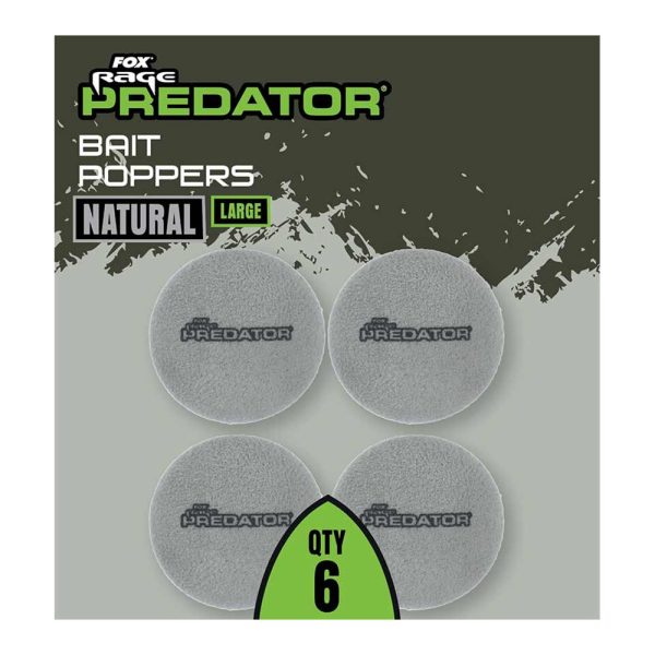 Fox Rage Predator Bait Poppers Large Natural Grey Bait Poppers 6pcs