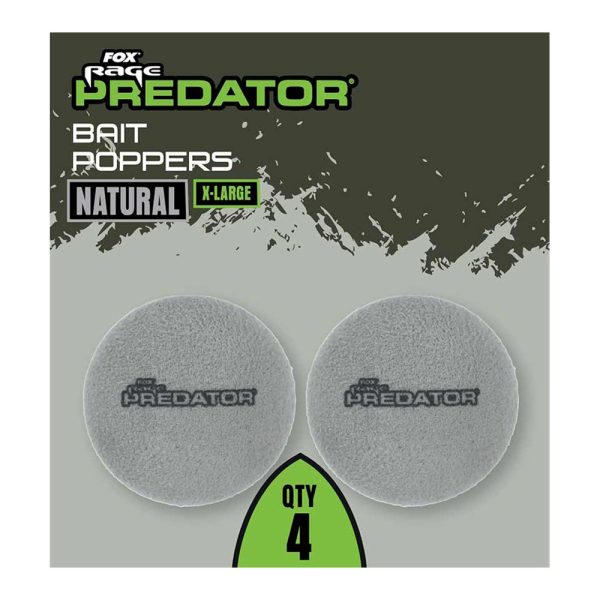 Fox Rage Predator Bait Poppers Extra Large Natural Grey Bait Poppers 4pcs