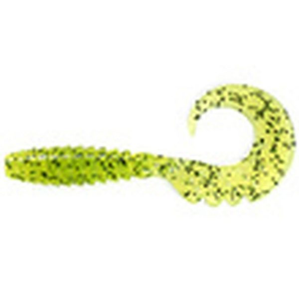 FISHUP Fancy Grub 2,54cm (12pcs.), #055 - Chartreuse/Black Plastic lure
