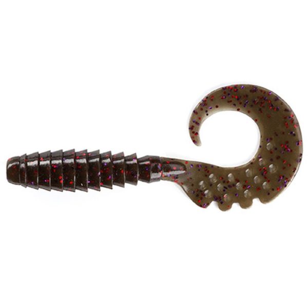 FISHUP Fancy Grub 5,08cm (10pcs.), #050 - Green Pumpkin Brown/Red & Purple Plastic plastic lure