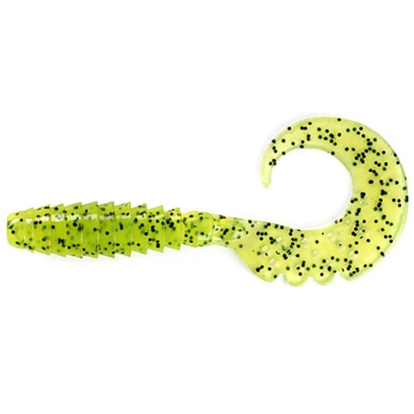 FISHUP Fancy Grub 5,08cm (10pcs.), #055 - Chartreuse/Black Plastic lure