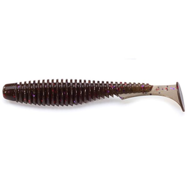 FISHUP U-Shad 5,08cm (10pcs.), #050 - Green Pumpkin Brown/Red & Purple Plastic bait
