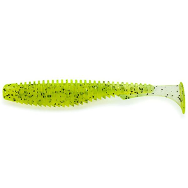 FISHUP U-Shad 5,08cm (10pcs.), #055 - Chartreuse/Black Plastic plastic bait