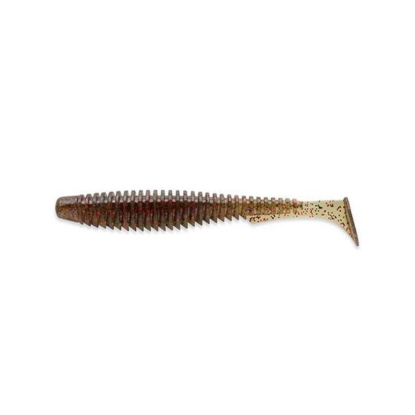 FISHUP U-Shad 5,08cm (10pcs.), #045 - Green Pumpkin/Red & Black Plastic bait