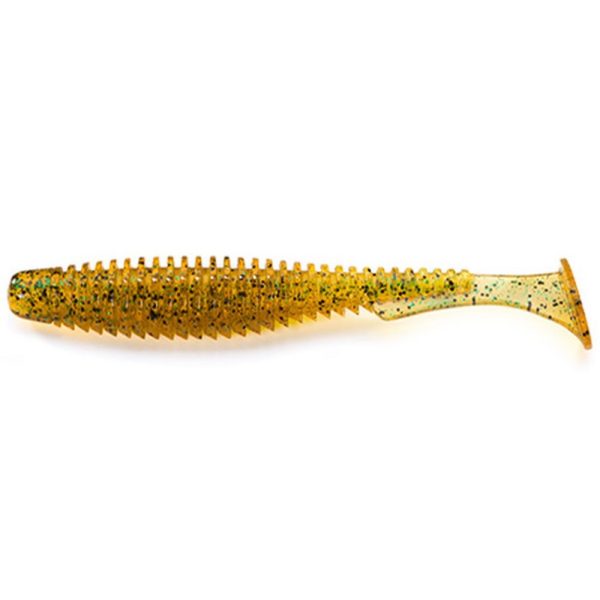 FISHUP U-Shad 7,62cm (9pcs.), #036 - Caramel/Green & Black Plastic bait