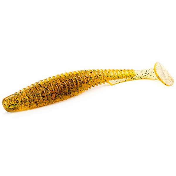 FISHUP U-Shad 10,16cm (8pcs.), #036 - Caramel/Green & Black Plastic bait