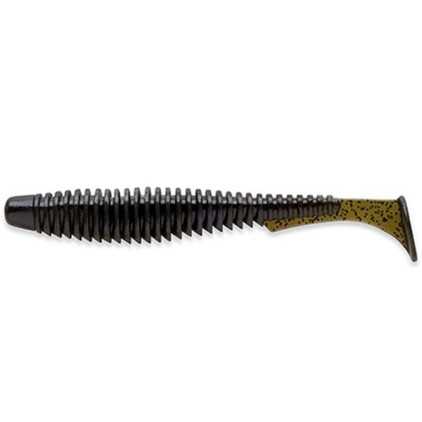 FISHUP U-Shad 10,16cm (8pcs.), #043 - Watermelon Brown/Black Plastic bait