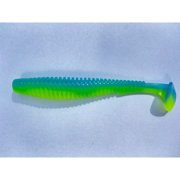 FISHUP U-Shad 10,16cm (8pcs.), #206 - Sky/Chartreuse Plastic artificial bait