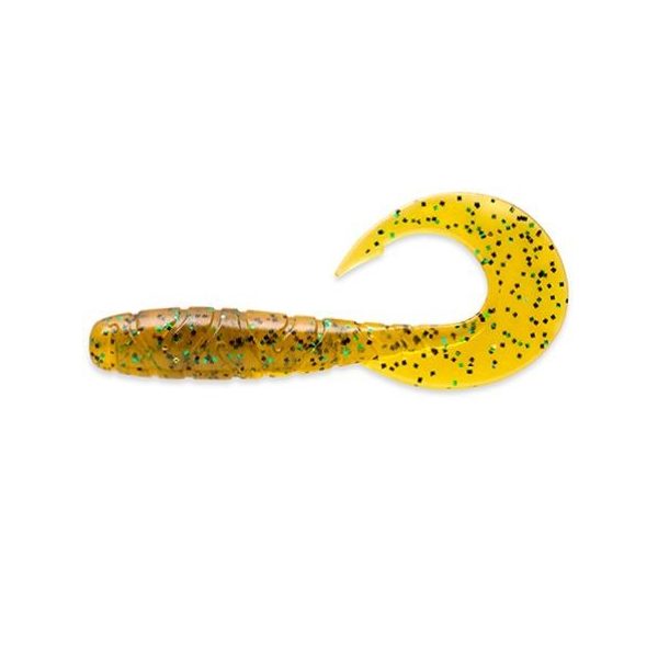 FISHUP Mighty Grub 8,89cm (7pcs.), #036 - Caramel/Green & Black Plastic lure