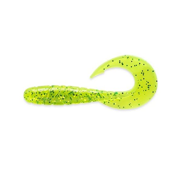FISHUP Mighty Grub 8,89cm (7pcs.), #026 - Flo Chartreuse/Green Plastic artificial bait