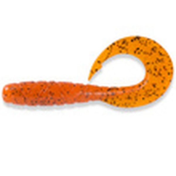 FISHUP Mighty Grub 8,89cm (7pcs.), #049 - Orange Pumpkin/Black Plastic lure