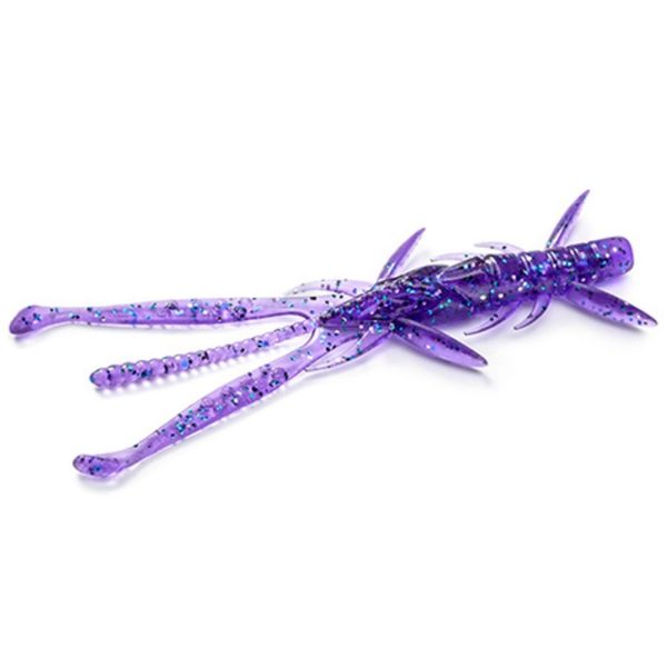 FISHUP Shrimp 7,62cm (9pcs.), #060 - Dark Violet/Peacock & Silver Plastic lure