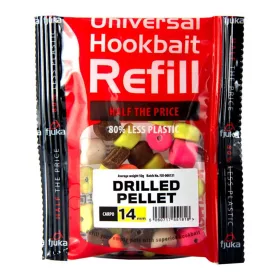   Fjuka Drilled Pellets Carpos MC 14mm Hookbait Refill in Packaging 50gr
