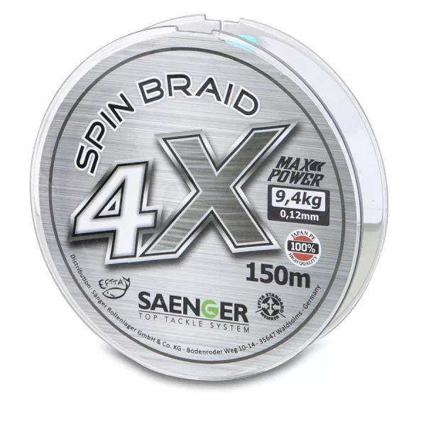 Saenger 4X Spin Braid Szürke 0,14mm 150m Fonott Főzsinór