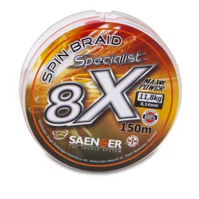   Saenger 8X Specialist Spin Braid Narancssárga 0,12mm 150m Fonott Főzsinór