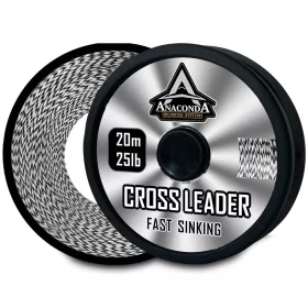   Anaconda Fast Sinking Cross Leader Black-White 35lb 20m Braided Leader Line