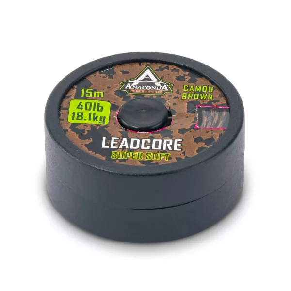 Anaconda Super Soft Leadcore Brown 5m 50lb Braided Leader