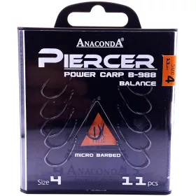   Anaconda Piercer Power Carp B-988 4 Eyed, Barbed Carp Hook 11pcs