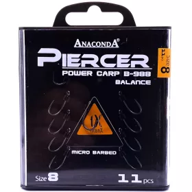   Anaconda Piercer Power Carp B-988 8 Eyed, Barbed Carp Hook 11pcs