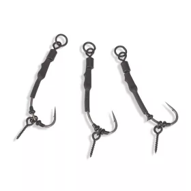   Anaconda Piercer Ronnie Rig Curve Shank 4 Eyed, Barbed Carp Hook 3pcs