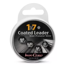   Iron Claw 1x7 Coated Leader Fekete 0,36mm 5m Bevonatos Acél Előkezsinór