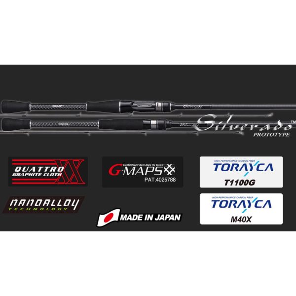 Graphiteleader Silverado Prototype 20GSILPS-762ML Fast 2.29m 3-15gr 2 Piece Spinning Rod