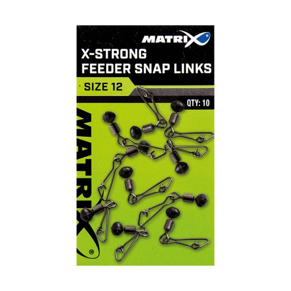 Matrix X-Strong Feeder Bead Snap Links 10 Swivel Snap 10pcs