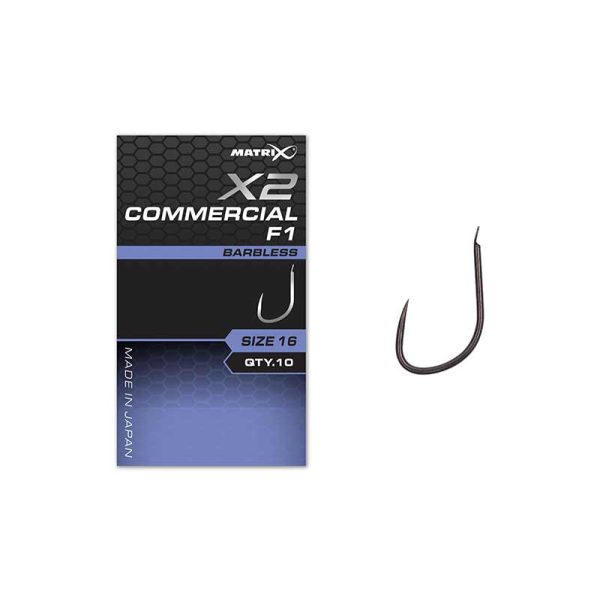 Matrix X2 Commercial F1 16 Barbless Flap, Beardless Hook 10pcs
