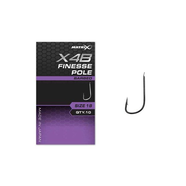 Matrix X4B Finesse Pole 18 Barbed Bearded Hook 10pcs