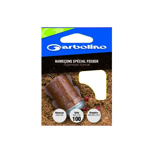 GARBOLINO FEEDER HOOKS 10 (SIZE 10 LINE 0,16mm) pre-tied hook