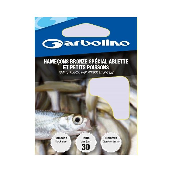 GARBOLINO SMALL FISH/BLEAK BRONZE 18 (SIZE 18 LINE 0,08mm) prebaited hook