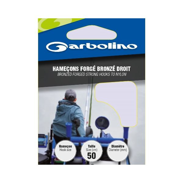 Garbolino Bronzed Forged Strong Hooks To Nylon 10 Flat Bearded Monofilament Pre-Hooked Hooks 10pcs