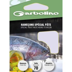   Garbolino Trout Paste Hooks To Nylon 4 Eyed, Barbed Monofilament Pre-tied Hook 10pcs