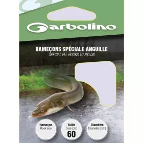   Garbolino - SPECIAL EEL L26 H6 - Monofilament pre-tied hook - Pre-tied hook - Barbed hook, Spade end hook