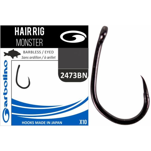 Garbolino Monster Hair Rig 2473BN 10-Teeth Barbless Carp Hook