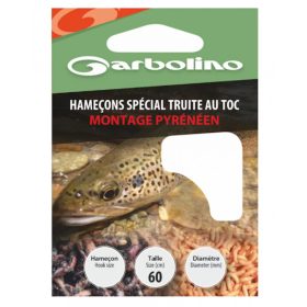   Garbolino Special Trout Hooks / Pyrenean Rig 16 Spade End, Barbed Monofilament Pre-tied Hook 10 pcs