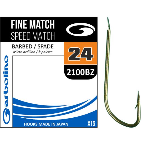 Garbolino FINE SPEED MATCH - 2100BZ - BARBED 18 hooks