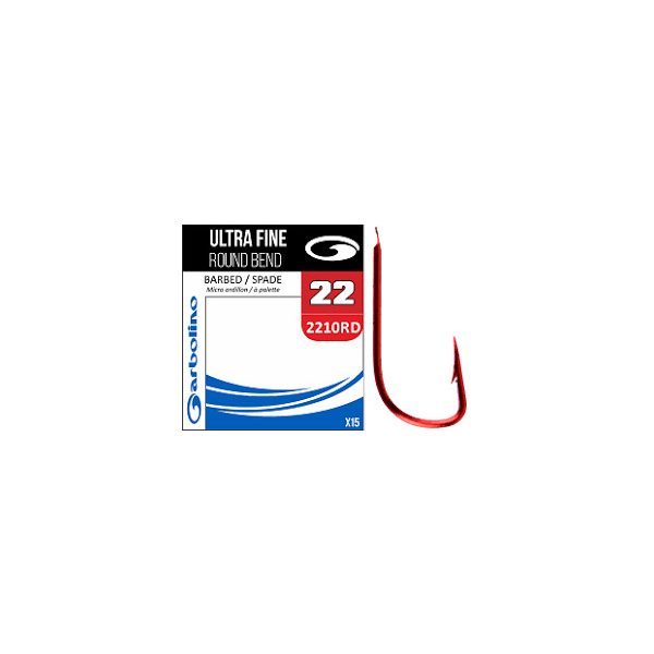 Garbolino SUPRA FINE RED ROUND BEND / 2210RD 16 hooks