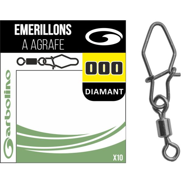 Garbolino - STREAMLINE MICRO SWIVEL + DIAMOND SNAP (x10) - Swivel Clamp - Trout swivel