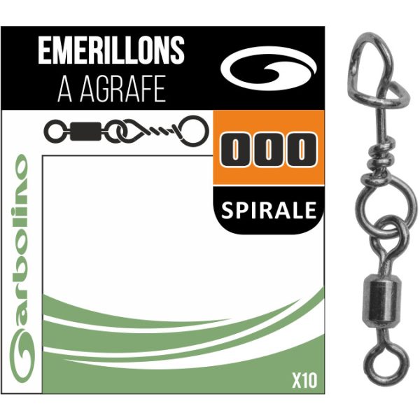 Garbolino - STREAMLINE MICRO SWIVEL + SPIRAL SNAP (x10) - Swivel Clamp - Trout swivel
