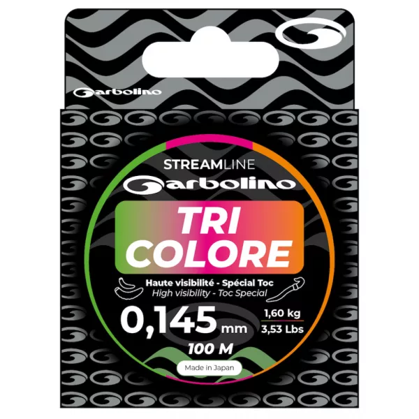 Garbolino - STREAMLINE TOC TRI-COLORE HAUTE VISIBILITE - 100M - Mainline - Monofilament line - Trout line
