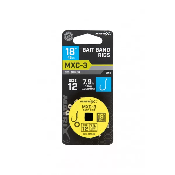 Matrix MXC-3 12 Barbless, Eyed 3.6kg 45cm Pre-tied Hook 8pcs