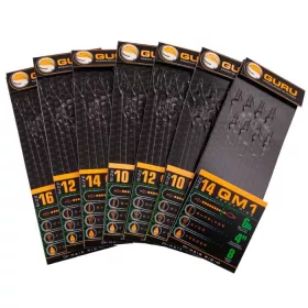   GURU QM1 STANDARD HAIR READY RIGS 4 Size pre-tied QM1 hook (10 - 0.19MM)