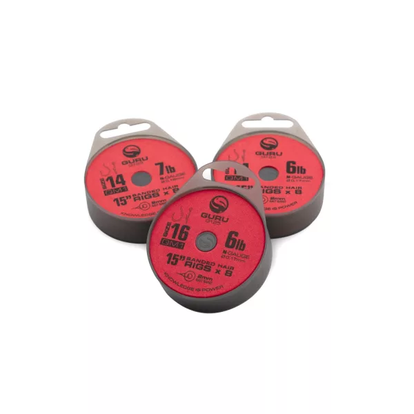 Guru QM1 Bait Bands 14 Eyed, Barbless Monofilament Pre-tied Hook 8 pcs