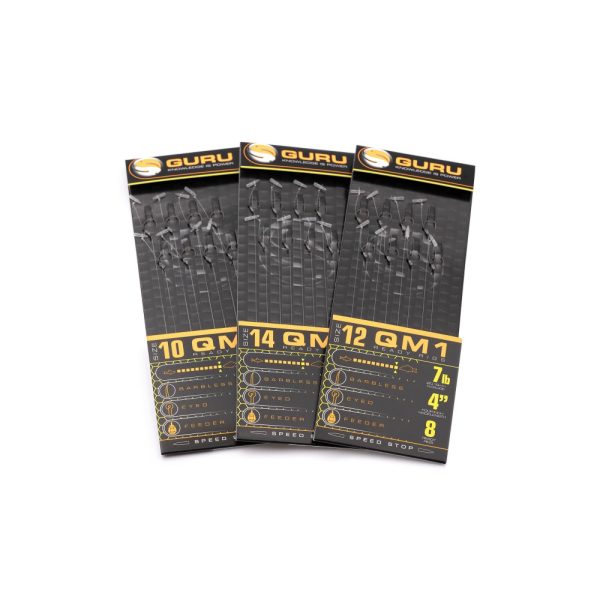 Guru QM1 Speed Stop 14 Eyed, Barbless Monofilament Pre-tied Hook 8 pcs