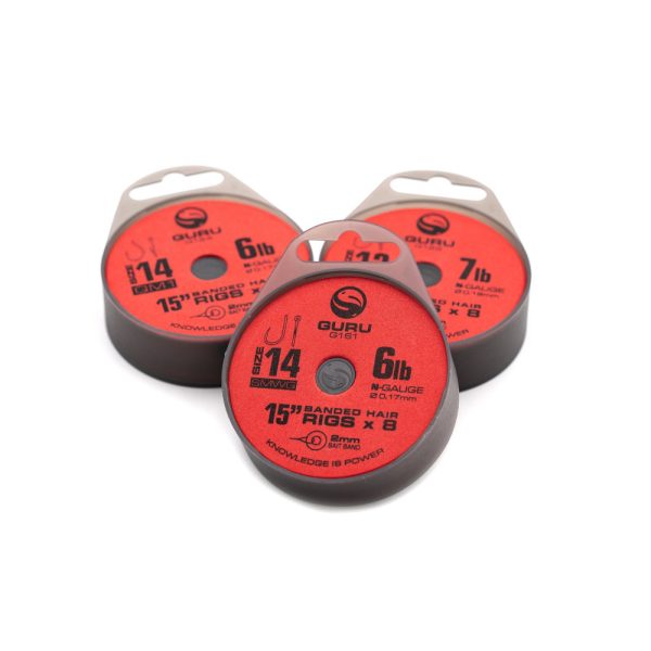 Guru SMWG Bait Bands 14 Ears, Beardless Monofilament Pre-tied Hook 8pcs