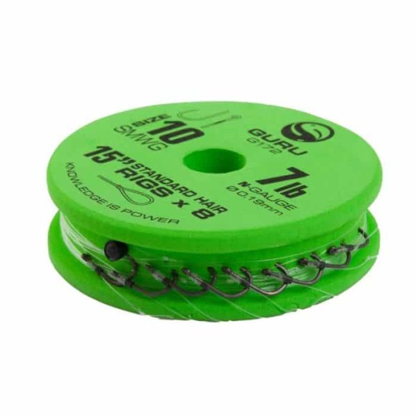 GURU SUPER MWG STANDARD HAIR READY RIGS 15 Size 14 (0.17mm) pre-tied hook