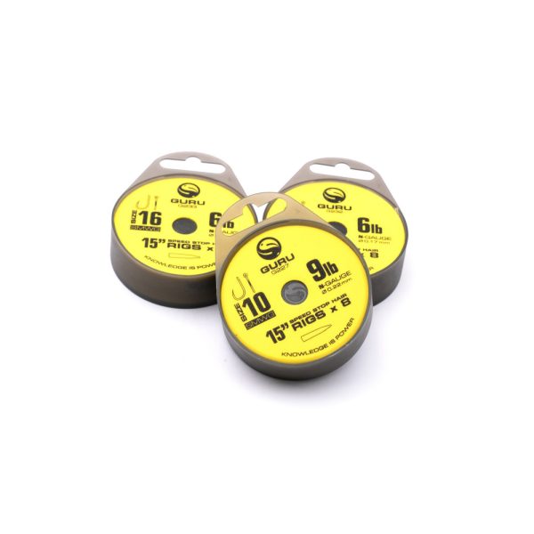 Guru SMWG Speed Stop Rig 10 Eyed, Barbless Monofilament Pre-tied Hook 8 pcs