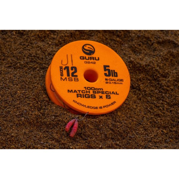 Guru Match Special Rig 12 Bearded, Flat Monofilament Pre-tied Hook 8pcs