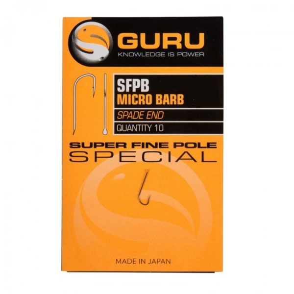 Guru Super Fine Pole hook size 24 (Barbed/Spade End) - hook